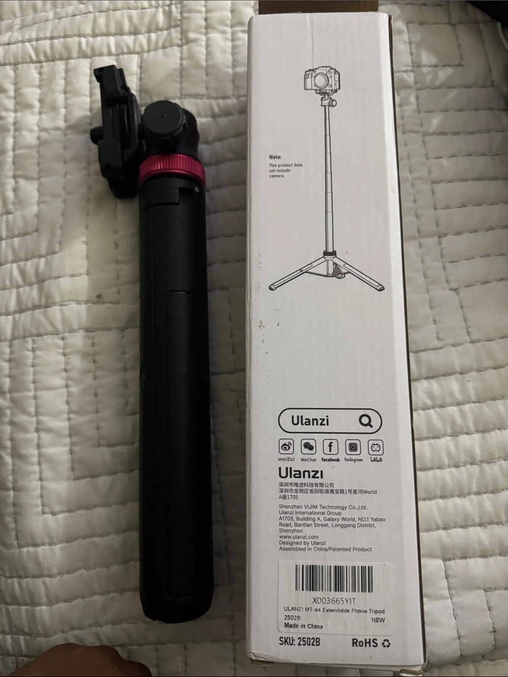 MT-44 Black Extendable Vlog Tripod